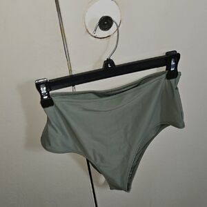 aerie High-Waist Cheeky Bikini Bottoms in Olive Green